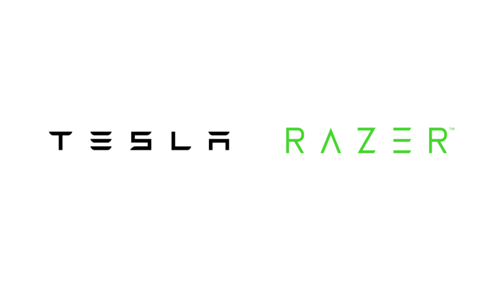TESLAとRazerのロゴタイプ
